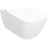 Унитаз подвесной GEBERIT SMYLE SQUARE 500.685.01.2 безободковый Rimfree® в комплекте с сиденьем (сэндвич) с плавным закрыванием SoftClose и быстросъемный кре